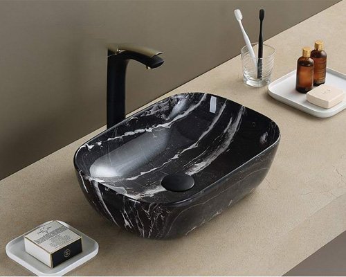 stone black style washbasin