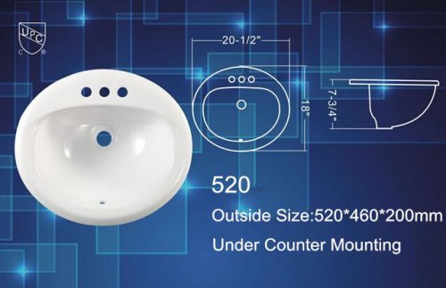 cupc inset ceramic wash basin