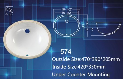 upc/cupc under counter mounting basin