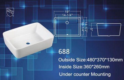 cupc rectangle washbasin