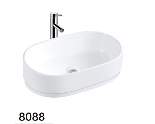 white cermaic counter top basin
