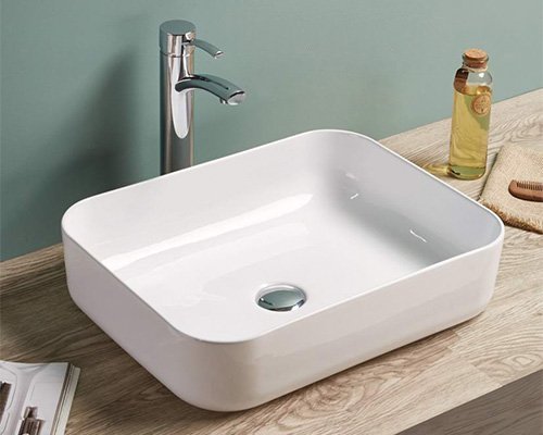 white color counter basin