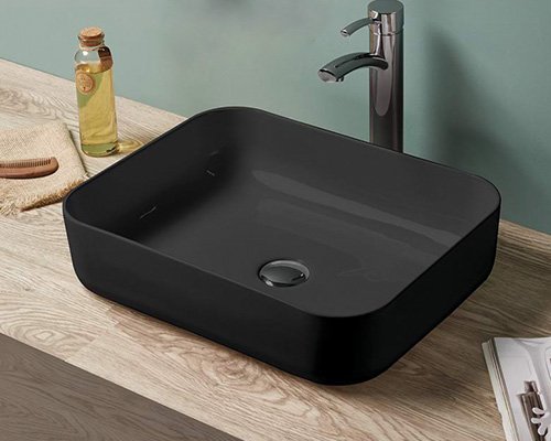 matt black countertop basin