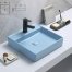 matt blue color basin