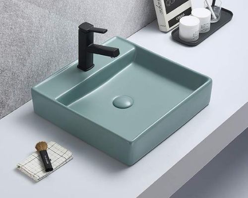 matt green color basin