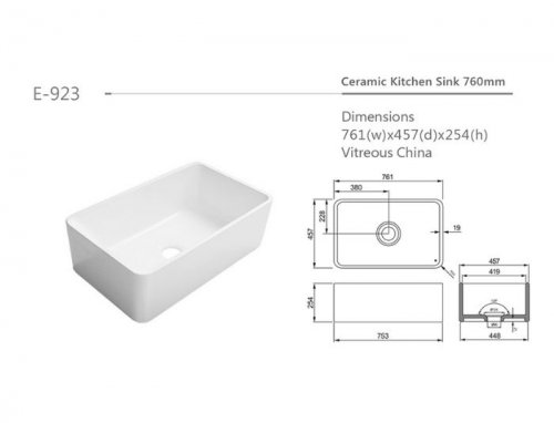 large size ceramic kitchen sink