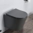 dark grey rimless wall hung toilet